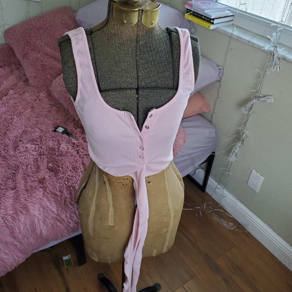 pink shirt w/tassles